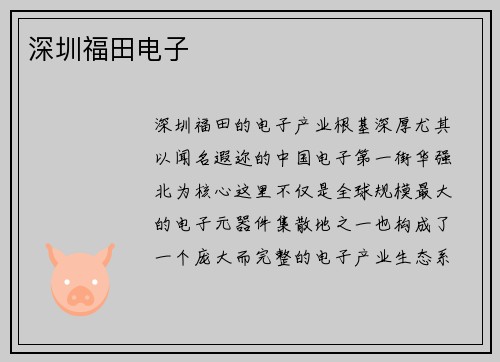 深圳福田电子